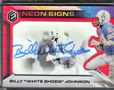 2019 Panini Elements Auto #ed 8/10 Billy White Shoes Johnson Neon Signs