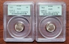 LAST TWO- PCGS SAMPLE Slabs OGH 1963 Roosevelt Dime MS 65 Scratch-free Holder