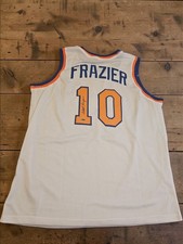🔥WALT FRAZIER SIGNED NEW YORK KNICKS #10 JERSEY TOTAL SPORTS AUTHENTICs Size XL
