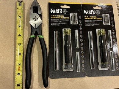 (2) Klein Tools Precision 14-In-1 Screwdriver/Nut Driver plus pliers + linesmans