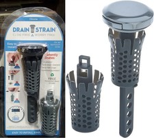 Drain Strain Never-Clog Universal Pop Up Stopper in Chrome