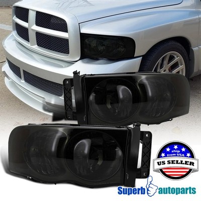 Fits 2002-2005 Dodge Ram 1500 2003-2005 Ram 2500 3500 Headlights Head Lamp Smoke