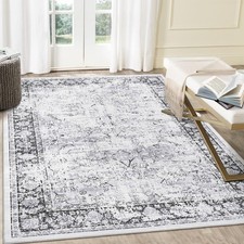 Washable Rug 5x7 Living Room Rug Non Slip Washable Rug Low Pile Vintage Area ...