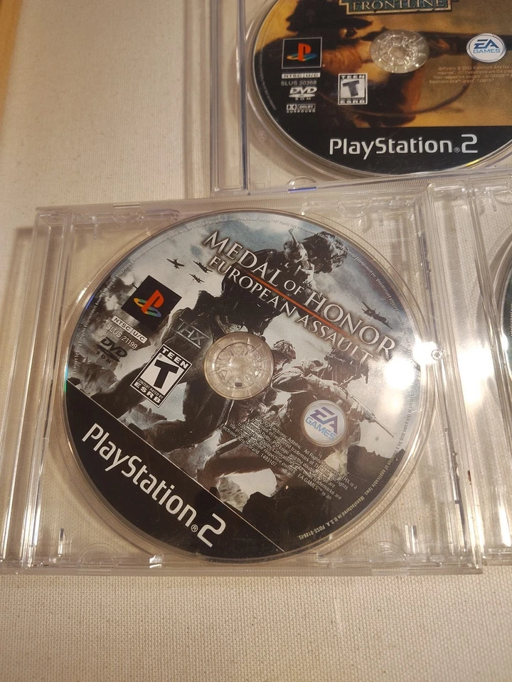 3 PS2 Games Medal Of Honor Series Rising Sun European Assault Frontline Read - Image 2 of 4