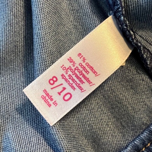 Justice Girls Denim Jean Jacket Stretch Classic Medium Wash Button Close Sz 8 10 - Picture 9 of 10