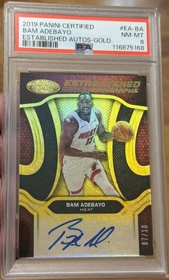 2019 Panini Certified /10 Bam Adebayo Established Auto Gold Psa8 Miami Heat ￼