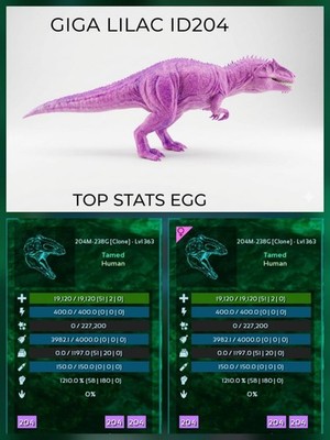 Giga Top Stats - EGG PAIR -  Ark Survival Ascended Official PVE PC/XBOX/PS5