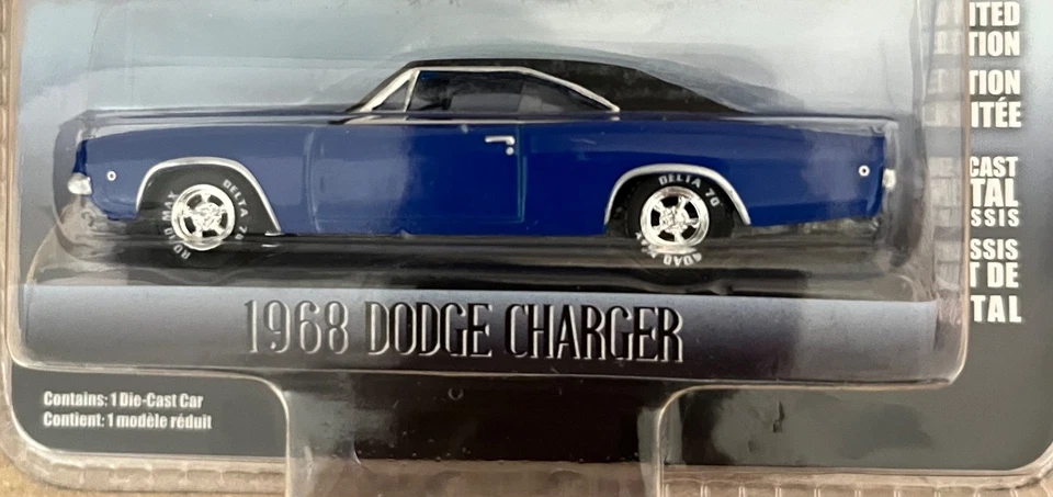 Dodge Charger Greenlight Hollywood Christine 1968 1:64 azul fundido a presión Foto 2 de 4