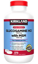 Kirkland Signature Glucosamine with MSM, 375 Tablets, Support Joint Cushioning..