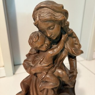 Muttergottes mit Jesuskind 50 cm Heiligenfigur Holz geschnitzt Oberammergau