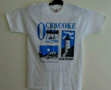 Vtg. Ocracoke Island North Carolina Souvenir Large White T-shirt Made in USA