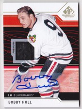 18-19 SP Game Used Bobby Hull /5 Auto PREMIUM RED SPECTRUM Blackhawks 2018