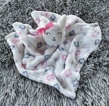 Llama Face White Plush Personalized Embroidered Newborn Lovey Security Blanket