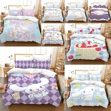 3D Cinnamoroll Duvet Cover PillowCase Cute Quilt Bedding Set Three-Piece Gift