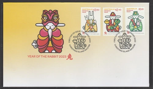 CHRISTMAS IS  2023 Year of the RABBIT set of 3 FDC - Chinese New Year - In STOCK