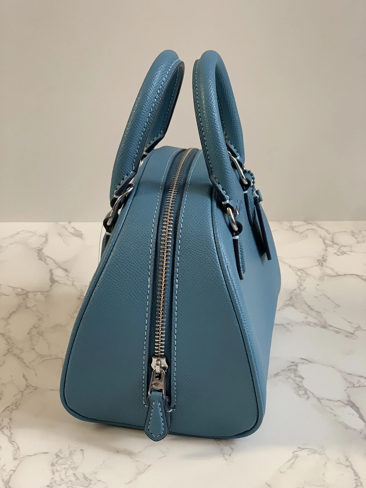 Borsa a tracolla Coach CC783 Sydney nuova con etichette in pelle incrociata blu Pacifico