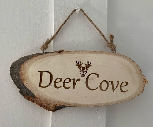 Personalised Wooden Sign-Bedroom Door Name Plaque-Garden Shed-Natural Log Slice - Picture 4 of 6