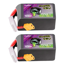 2X Ovonic 1550mAh 6S Lipo Akku 22.2V 150C XT60 Für 5‘’ FPV QuadRC Drohne
