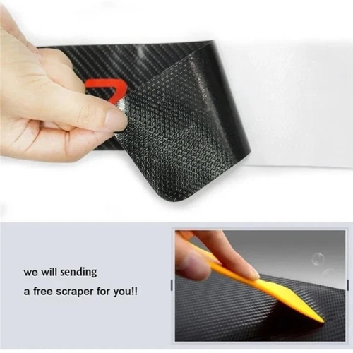 Protector adhesivo antiarañazos cubierta antiarañazos para alféizar de placa de puerta de coche de fibra de carbono 4 un. - Imagen 4 de 11