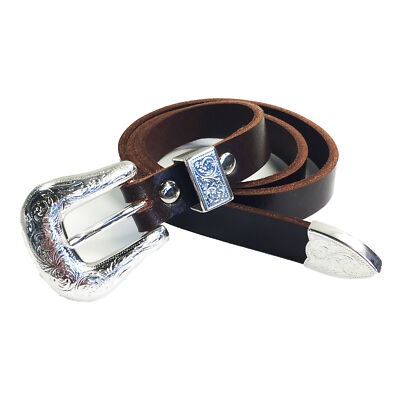 3/4'' (19mm) Mahogany Western Style Leather Belt Handmade in Canada by Zelikovitz