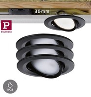 Paulmann Led Einbauleuchte Nova Coin Set Schwarz Matt 3X6W 230V Schwenkbar Ip23