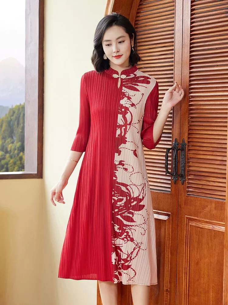 Robe Femme Longue En Velours Satin Rouge - Style élégant Gypsy - Taille 34 à 40 - Neuf Avec étiquettes