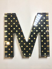 Letters Plaque Alphabet Wall Hanging Craft Home Decor "M" 7 x7"