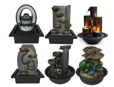 Serene-Life Waterfall Electric Water Fountain Decor, Indoor Outdoor, Tabletop