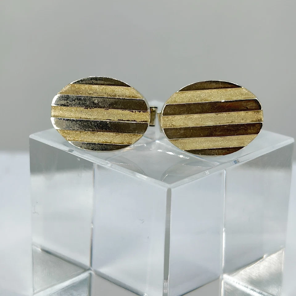 Gemelli Tiffany & Co. In Argento Sterling Ovale 0.8"x0.6" Faccia Cool #A1597 - Immagine 4 di 4