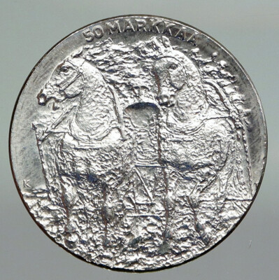 1981 FINLAND 25 Yr President Urho Kekkonen VINTAGE Silver 50