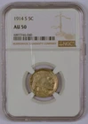 1914-S Buffalo Nickel from the San Francisco Mint Graded AU50 by NGC