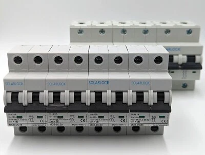 SolarLock MCB DC-Leitungsschutzschalter 10A-125A / 550VDC, 2 Polig, PV, Batterie