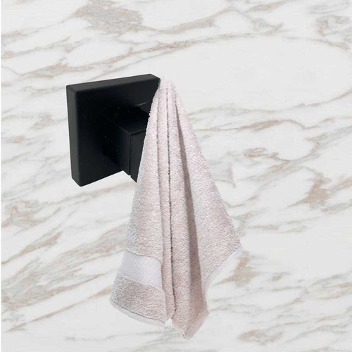 Set bagno ultra moderno in acciaio nero vetro satinato 6 pezzi accessori bagno - Foto 6 di 7