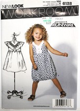 Simplicity NL 6138 Girls Dresses Neck and Hem Variations Dress Pattern Sz 3-8
