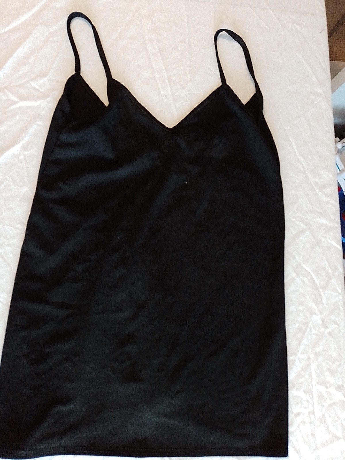 Pretty Little Thing Black Skinny Strap Ladies Top Size 10 19598