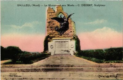 CPA BAILLEUL - Le Monument aux Morts - C.Debert Sculpteur (512496)