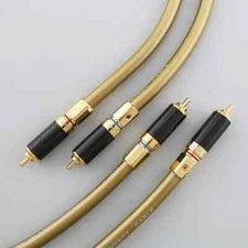 High Quality Pair HI Fi RCA Cable For Audiocrast A70 with Carbon Fiber RCA Plug