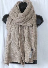 POLO RALPH LAUREN Marled Beige Acrylic/Wool/Alpaca Blnd Scarf 16.5 X 75 NWOT