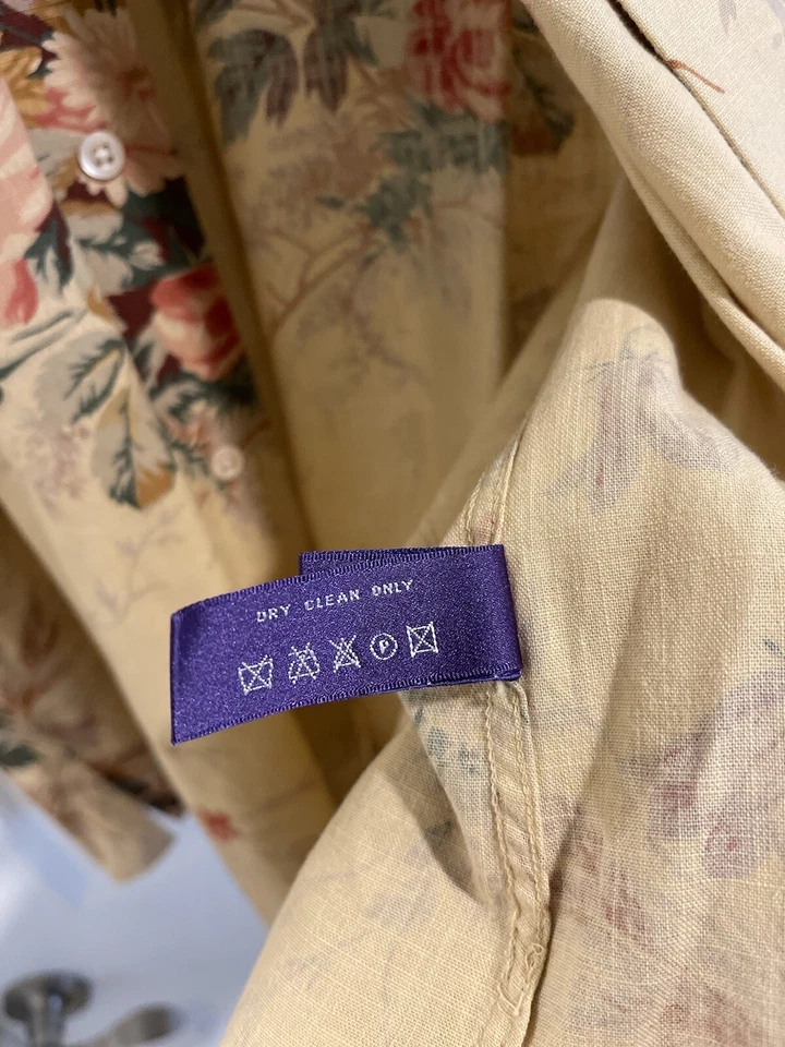 Camisa Polo Ralph Lauren Etiqueta Púrpura Floral Abotonada XL Hecha en Italia Foto 4 de 4