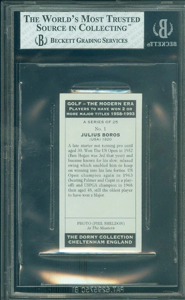 1993 DORMY ERROR # 1 JULIUS BOROS USA BGS 8  * - Image 2 of 2