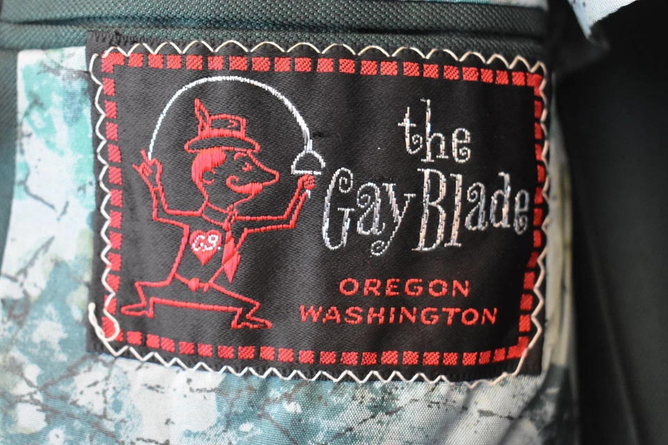 Blazer de hombre vintage años 60 The Gay Blade verde bosque botón único 40R Foto 3 de 4