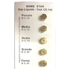 Ugelli iniettori cucina Ignis Whirlpool Philips 6MB 4 fuochi + forno GPL bombola