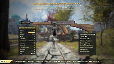 fallout 76 pc Maschinenpistole (Des Mutanten)