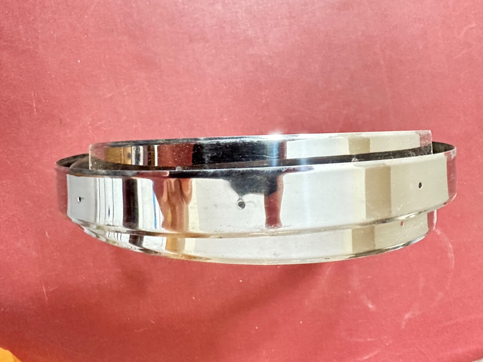 3/4" x 80" Polished Chrome Gloss Finish Edgebanding With Nail Holes Every 2-3/8"