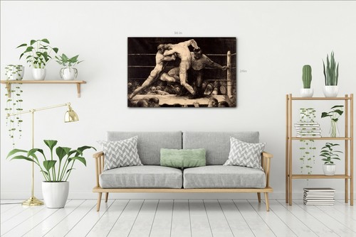 A Stag at Sharkey's George Bellows Canvas Wall Art Picture Print - Picture 6 of 24