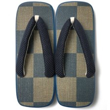 Daiukon Geta Checkered Men's Footwear Kimono Goods YUKATA Traditional Japanese