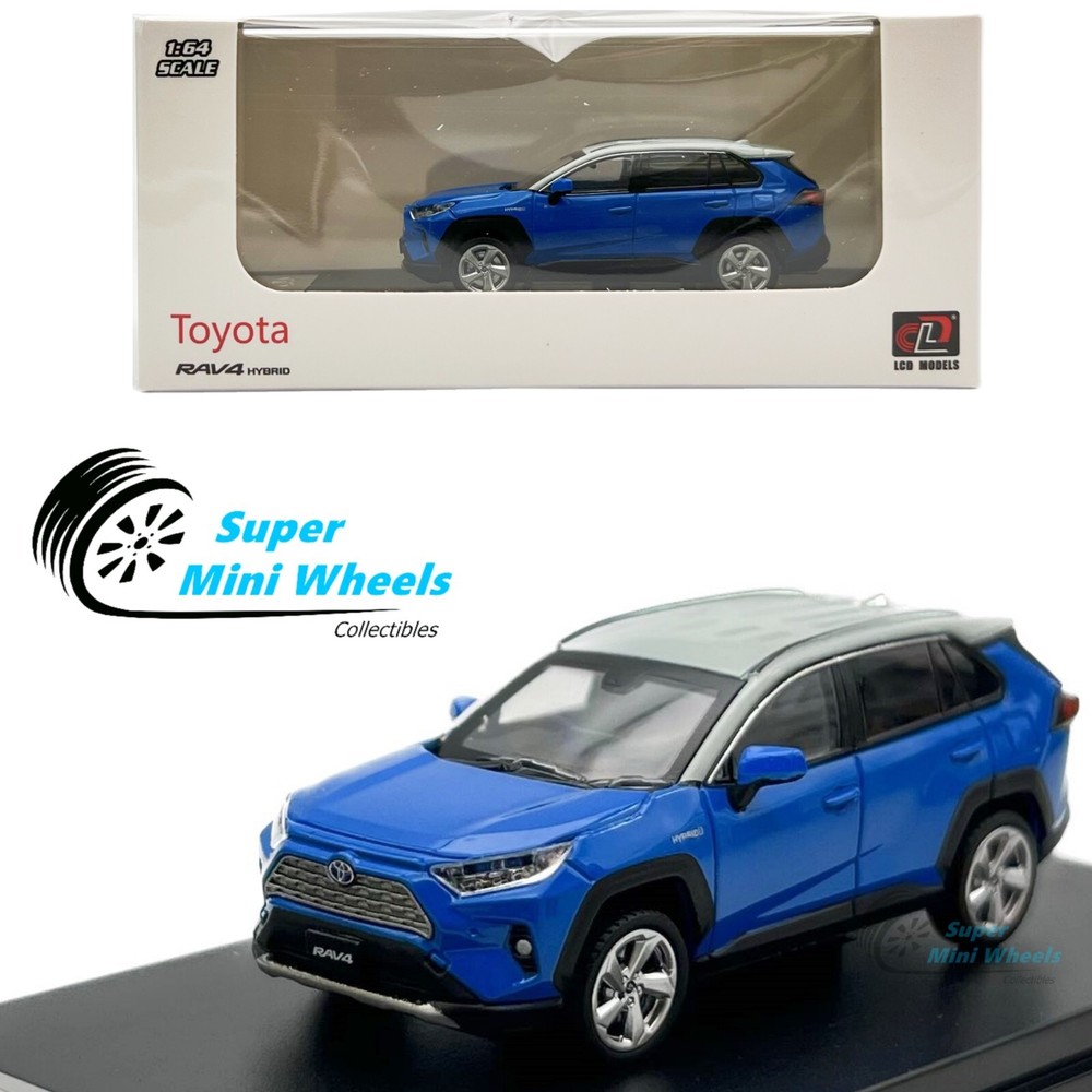 1:64 Toyota RAV4 Hybrid Blue Diecast Car Model LCD Collection