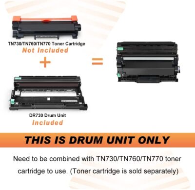 V4ink 2PK Compatible DR730 Drum Unit (NOT Toner) For Brother DR-730 DR-760 Drum For Brother HL