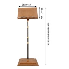 Musician's Bamboo Music Stand for Sheet Music Portable  Height-Adjustable Shelf