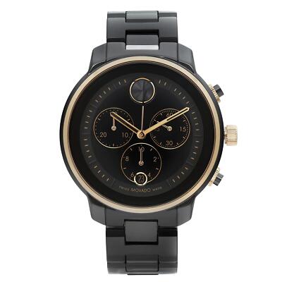 Movado Bold Verso 40mm Ceramic Black Dial Ladies Quartz Watch